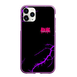 Чехол iPhone 11 Pro матовый Tekken storm neon, цвет: 3D-фиолетовый