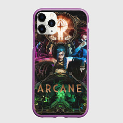 Чехол iPhone 11 Pro матовый Джинкс Вай и Силко Аркейн, цвет: 3D-фиолетовый