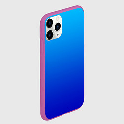 Чехол iPhone 11 Pro матовый Голубой градиент, цвет: 3D-фиолетовый — фото 2