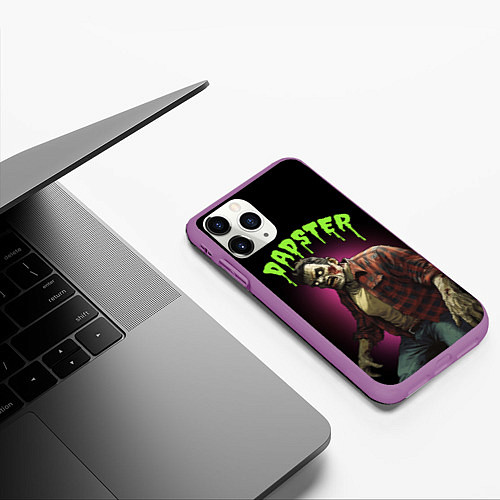 Чехол iPhone 11 Pro матовый Dadster - zombie - на хэллоуин / 3D-Фиолетовый – фото 3