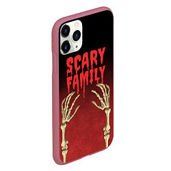 Чехол iPhone 11 Pro матовый Scary famyli, цвет: 3D-малиновый — фото 2