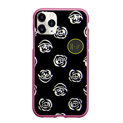 Чехол iPhone 11 Pro матовый Twenty one pilots rose, цвет: 3D-малиновый