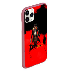 Чехол iPhone 11 Pro матовый Devil May Cry Dante краски, цвет: 3D-малиновый — фото 2