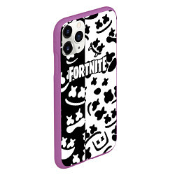 Чехол iPhone 11 Pro матовый Fortnite patten Marshmello, цвет: 3D-фиолетовый — фото 2