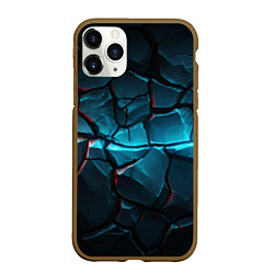 Чехол iPhone 11 Pro матовый Каменная стена текстура, цвет: 3D-коричневый