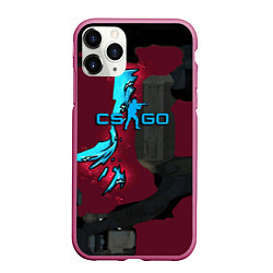 Чехол iPhone 11 Pro матовый Counter strike glock, цвет: 3D-малиновый