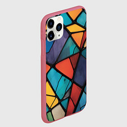 Чехол iPhone 11 Pro матовый Цветное стекло витраж, цвет: 3D-малиновый — фото 2