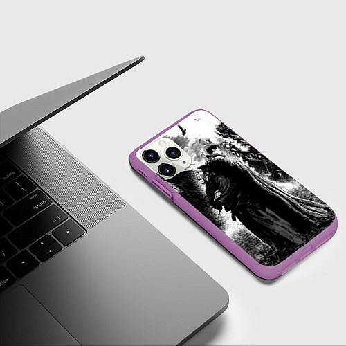 Чехол iPhone 11 Pro матовый Musashi Miyamoto And Berserk / 3D-Фиолетовый – фото 3
