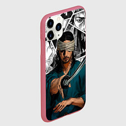 Чехол iPhone 11 Pro матовый Musashi Miyamoto, цвет: 3D-малиновый — фото 2