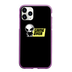 Чехол iPhone 11 Pro матовый Game over alien, цвет: 3D-фиолетовый