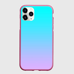 Чехол iPhone 11 Pro матовый Неоновые разводы градиента, цвет: 3D-малиновый