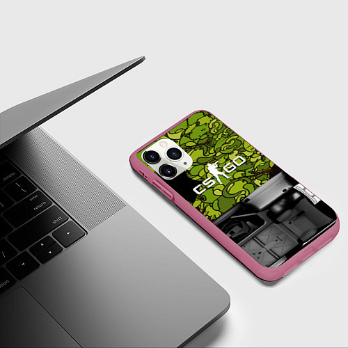 Чехол iPhone 11 Pro матовый Counter strike game skin / 3D-Малиновый – фото 3