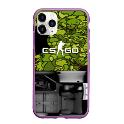 Чехол iPhone 11 Pro матовый Counter strike game skin, цвет: 3D-фиолетовый