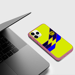 Чехол iPhone 11 Pro матовый Боруссиа текстура спорт, цвет: 3D-малиновый — фото 2