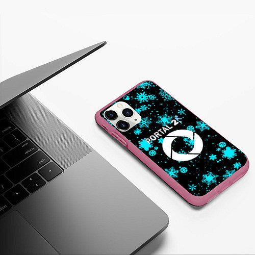 Чехол iPhone 11 Pro матовый Portal winter / 3D-Малиновый – фото 3