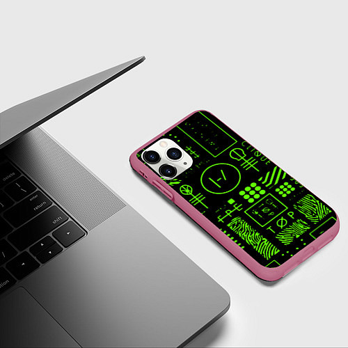 Чехол iPhone 11 Pro матовый Twenty one pilots neon / 3D-Малиновый – фото 3