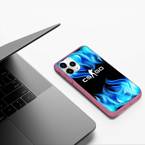 Чехол iPhone 11 Pro матовый CGGO blue flame / 3D-Малиновый – фото 3