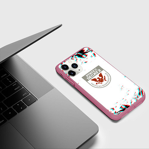Чехол iPhone 11 Pro матовый State of decay краски / 3D-Малиновый – фото 3