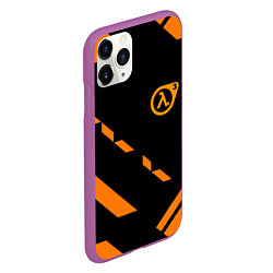 Чехол iPhone 11 Pro матовый Half life geometry orange, цвет: 3D-фиолетовый — фото 2