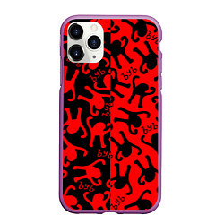 Чехол iPhone 11 Pro матовый ЪУЪ съука mem pattern, цвет: 3D-фиолетовый