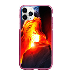 Чехол iPhone 11 Pro матовый Абстракция разлом, цвет: 3D-малиновый