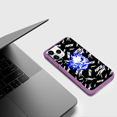 Чехол iPhone 11 Pro матовый NFS samurai logo / 3D-Фиолетовый – фото 3