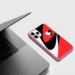Чехол iPhone 11 Pro матовый Meet my heart, цвет: 3D-малиновый — фото 2