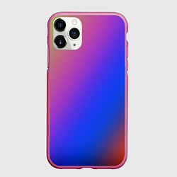 Чехол iPhone 11 Pro матовый Градиент полосы, цвет: 3D-малиновый