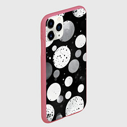 Чехол iPhone 11 Pro матовый Круги на темном фоне, цвет: 3D-малиновый — фото 2