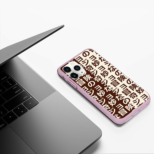 Чехол iPhone 11 Pro матовый Japan pattern / 3D-Розовый – фото 3