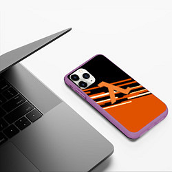 Чехол iPhone 11 Pro матовый Half life полосы, цвет: 3D-фиолетовый — фото 2