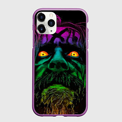 Чехол iPhone 11 Pro матовый Rob zombie - head, цвет: 3D-фиолетовый