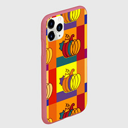 Чехол iPhone 11 Pro матовый Тыква разноцветная, цвет: 3D-малиновый — фото 2