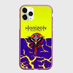 Чехол iPhone 11 Pro матовый Horizon zero dawn разломы, цвет: 3D-фиолетовый