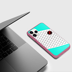 Чехол iPhone 11 Pro матовый BMW carbon steel, цвет: 3D-малиновый — фото 2