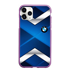 Чехол iPhone 11 Pro матовый BMW metalic blue abstract, цвет: 3D-фиолетовый