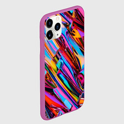 Чехол iPhone 11 Pro матовый Разноцветная фольга, цвет: 3D-фиолетовый — фото 2