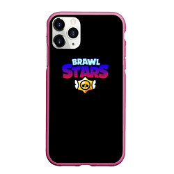 Чехол iPhone 11 Pro матовый Brawl stars neon logo, цвет: 3D-малиновый