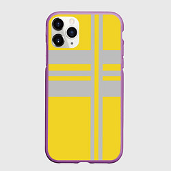 Чехол iPhone 11 Pro матовый Полосы цвета, цвет: 3D-фиолетовый