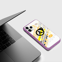 Чехол iPhone 11 Pro матовый Half life 3 механика, цвет: 3D-фиолетовый — фото 2