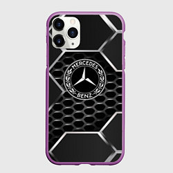 Чехол iPhone 11 Pro матовый Mercedes carbon, цвет: 3D-фиолетовый
