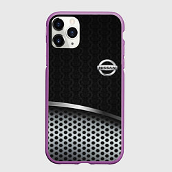 Чехол iPhone 11 Pro матовый Nissan carbon auto, цвет: 3D-фиолетовый