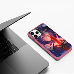 Чехол iPhone 11 Pro матовый Honkai Star Rail Black Swan beauty, цвет: 3D-малиновый — фото 2