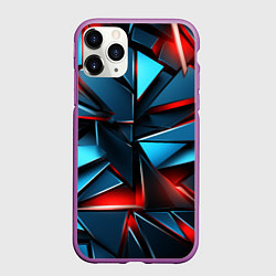 Чехол iPhone 11 Pro матовый Геометрические осколки, цвет: 3D-фиолетовый