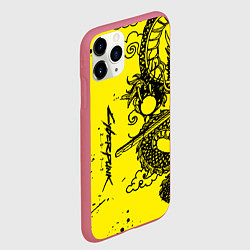 Чехол iPhone 11 Pro матовый Syberpunk dragon tatoo, цвет: 3D-малиновый — фото 2