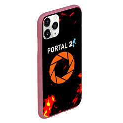 Чехол iPhone 11 Pro матовый Portal огненная лава, цвет: 3D-малиновый — фото 2