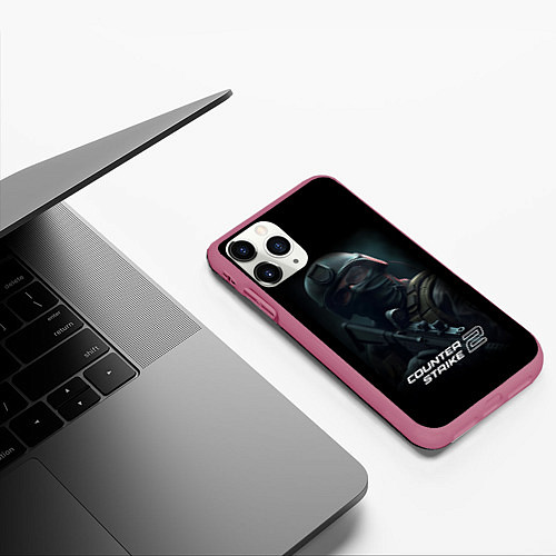 Чехол iPhone 11 Pro матовый CS counter terrorist / 3D-Малиновый – фото 3