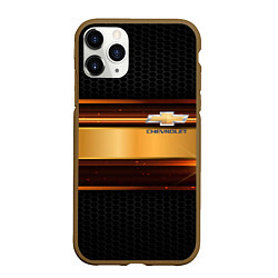 Чехол iPhone 11 Pro матовый Chevrolet auto abstract, цвет: 3D-коричневый