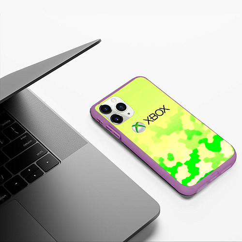 Чехол iPhone 11 Pro матовый Xbox camo / 3D-Фиолетовый – фото 3