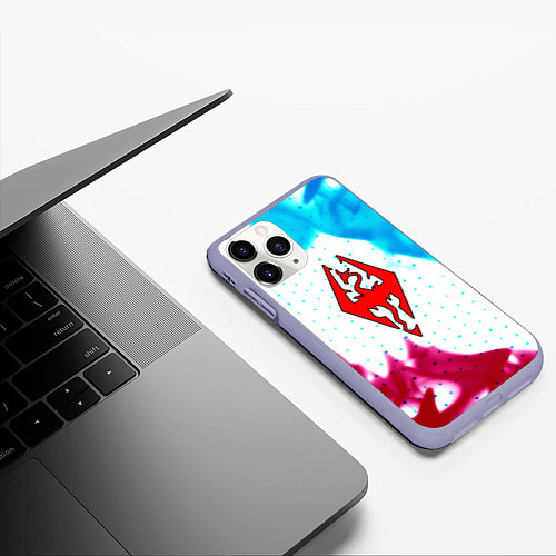 Чехол iPhone 11 Pro матовый The Elder Scrolls flame / 3D-Светло-сиреневый – фото 3